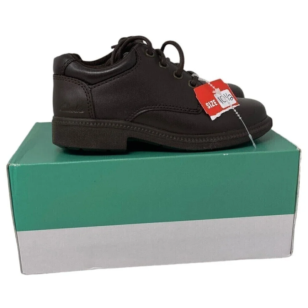 Clarks Boys Brown Deaton Size 10.5 MW US 28 EU Dress Shoes NEW NIB